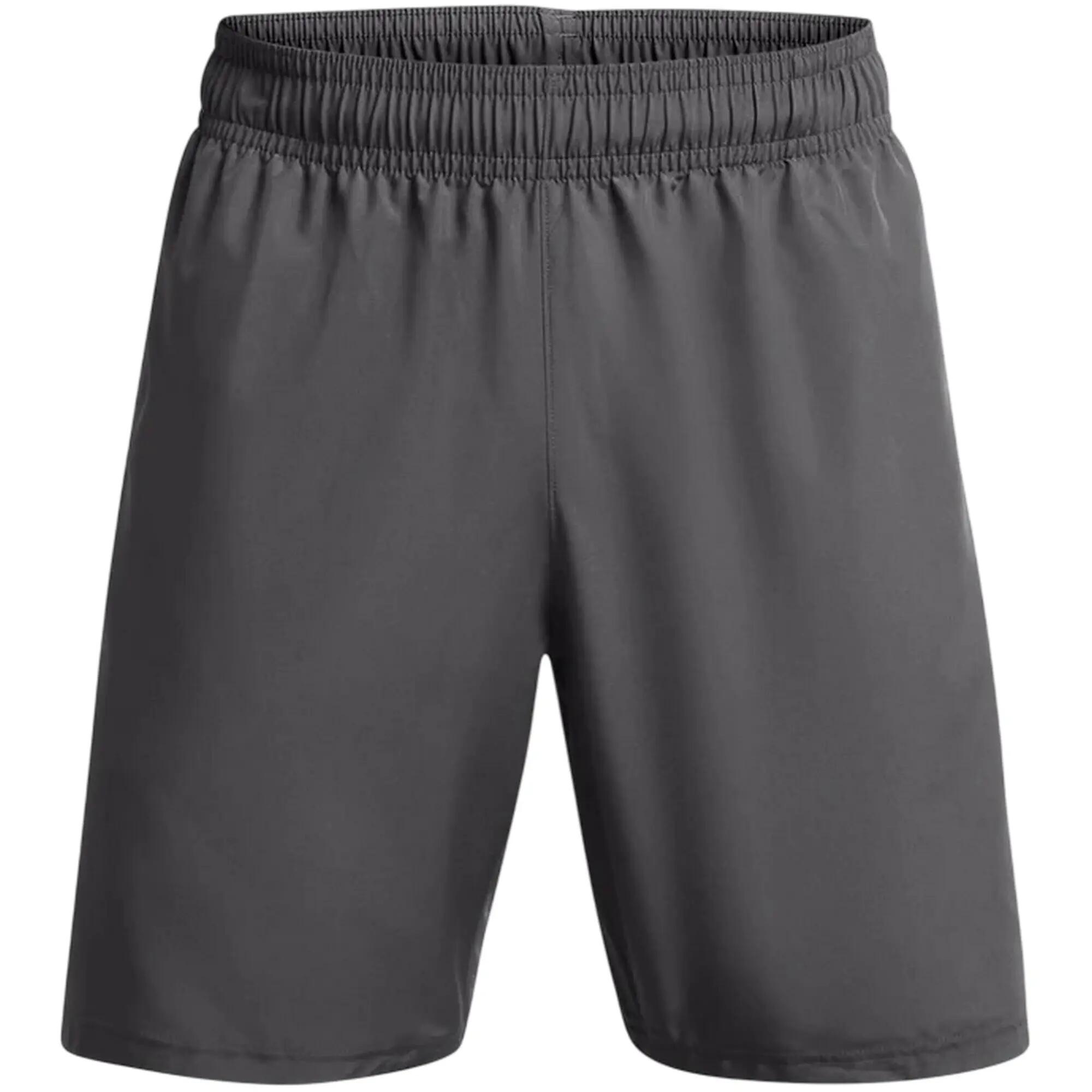 Pantaloncini Tecnologia Tessuto Uomo Under Armour Wordmarks Grigio Nero 2/5
