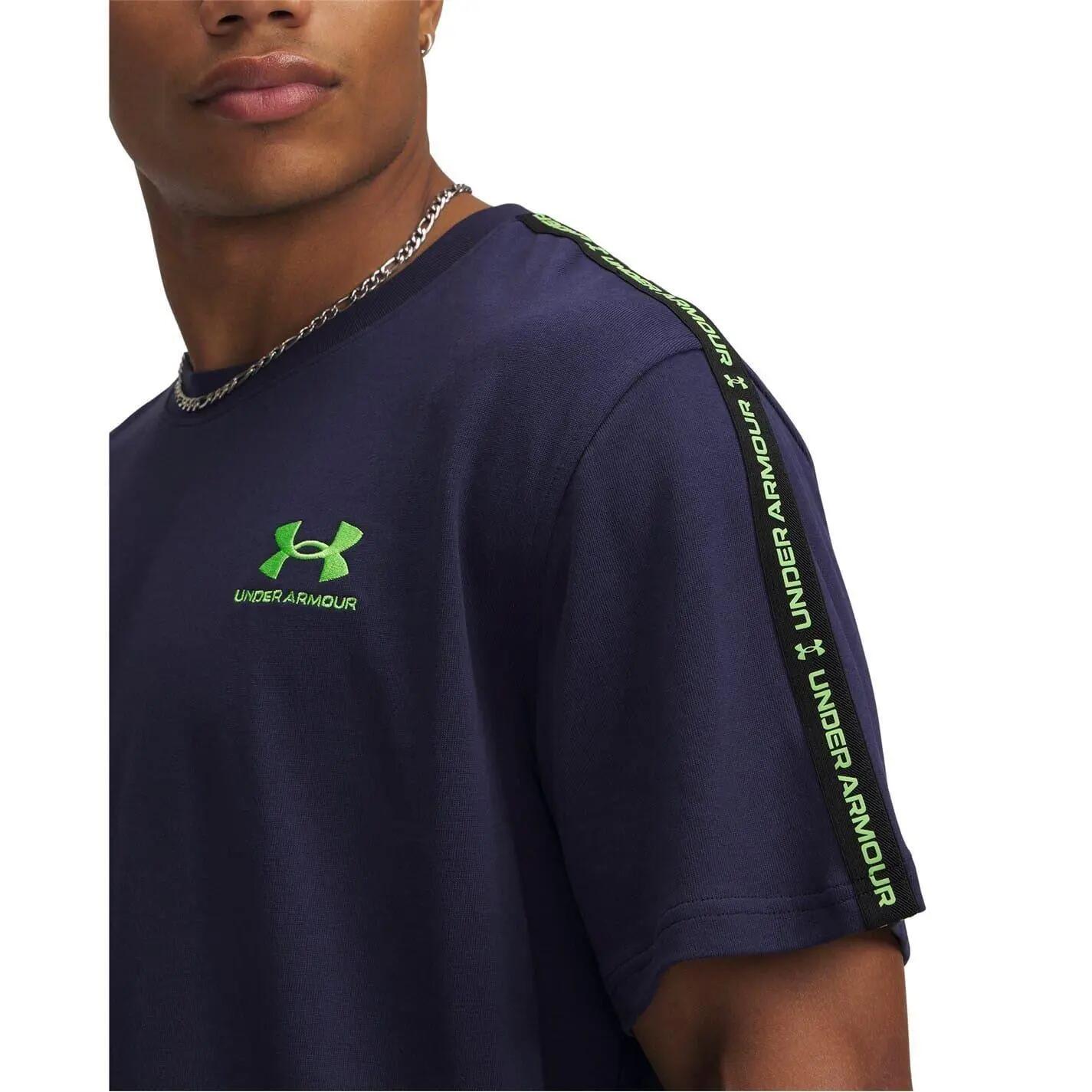 TShirt für , Rundhalsausschnitt, Regulär Herren Marine/Cyber-Grün 3/5