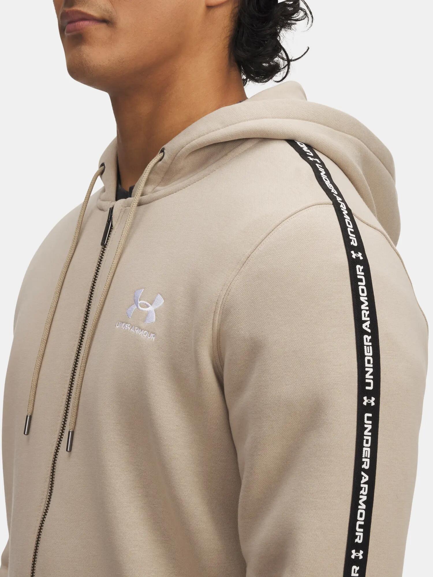 Hoodie mit durchgehendem Reißverschluss für , Fleece, Ärmel mit Streifen Herren 3/3