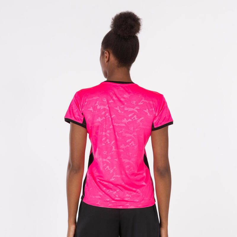 Maillot manches courtes Femme Joma Toletum ii rose fluo noir