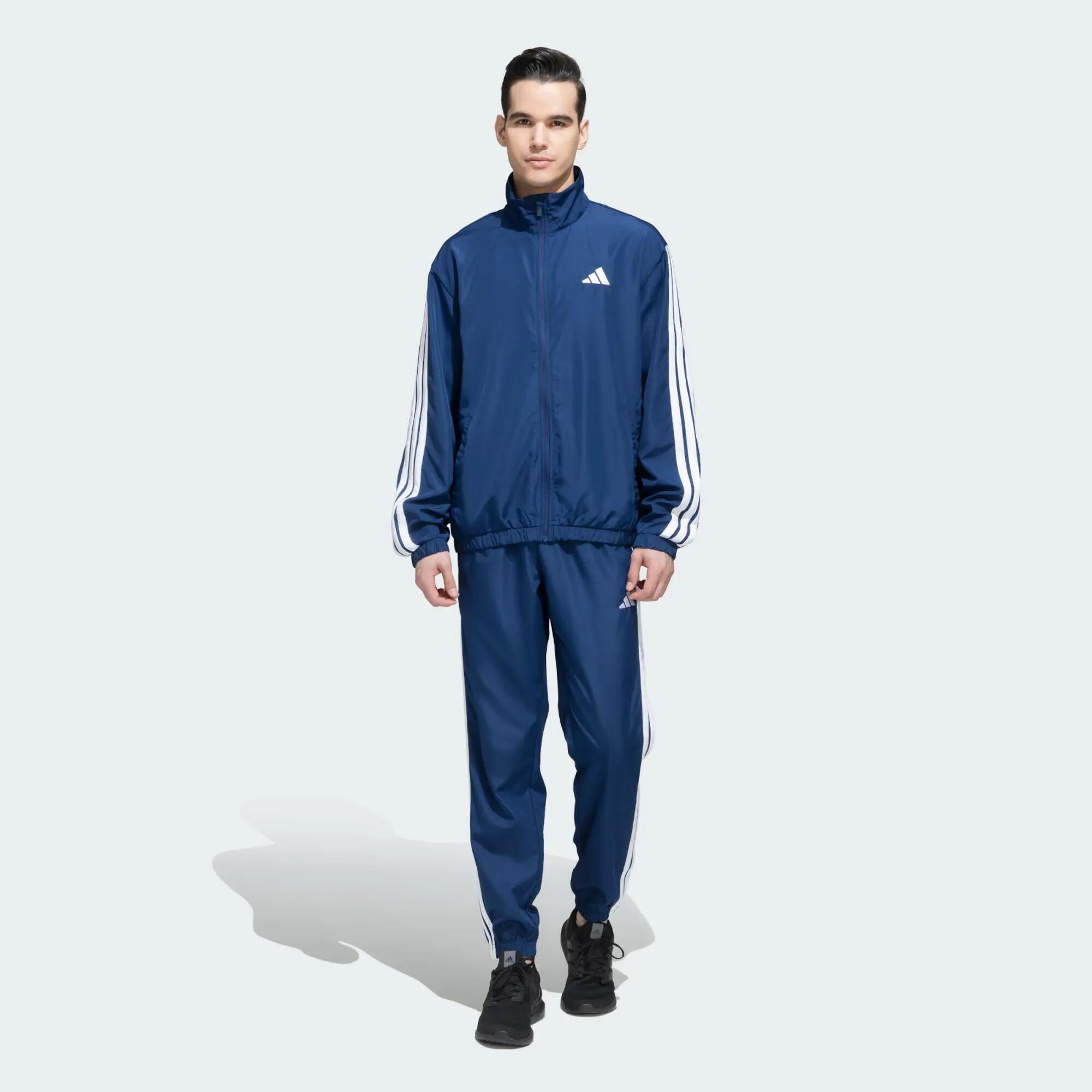 Adidas M 3S WV TT TS Men Sports Track Suit Blue -  1