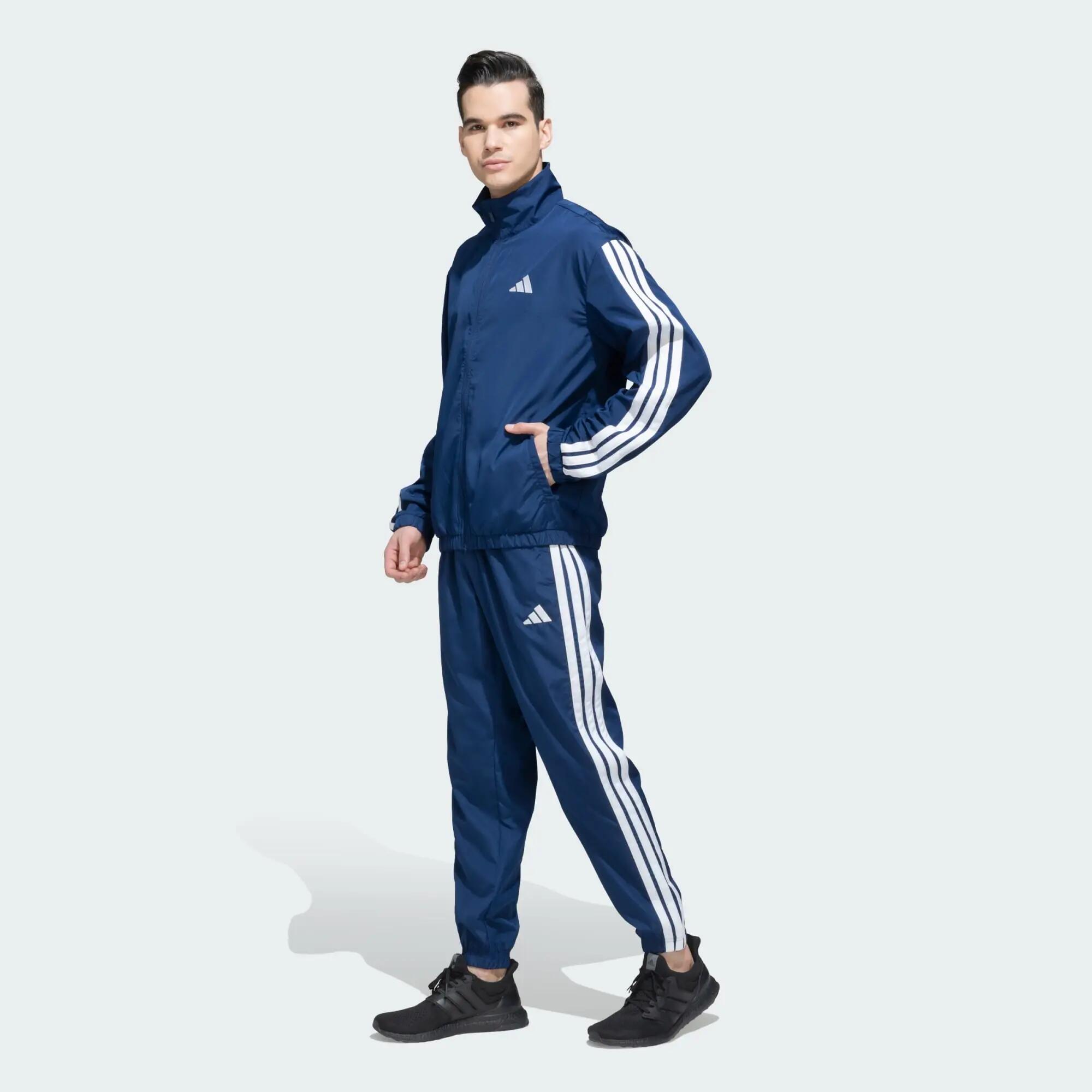 Adidas M 3S WV TT TS Men Sports Track Suit Blue -  2