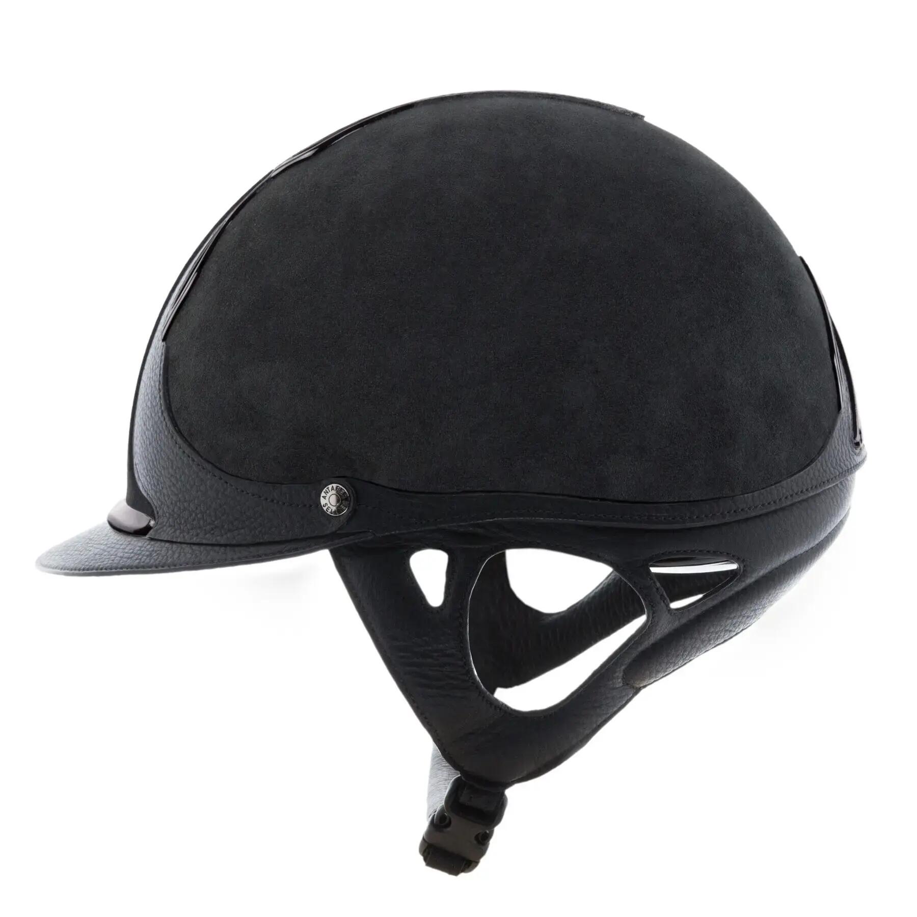 Casco de equitación de cuero con arnés Antarès Hunter 2/3
