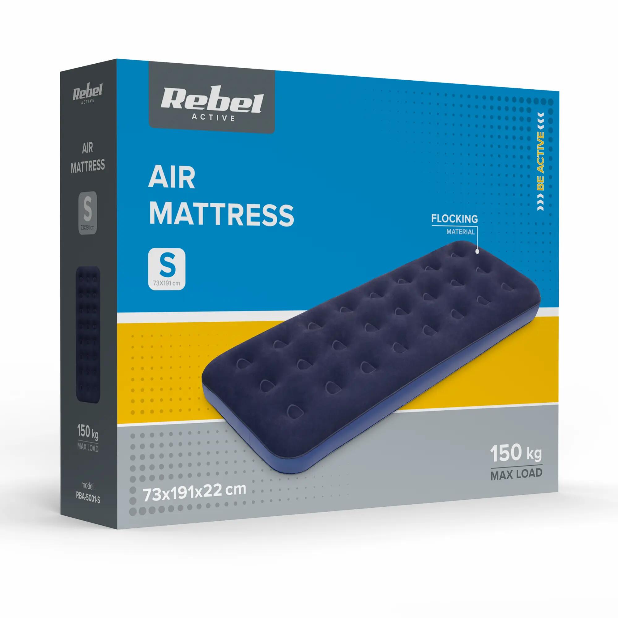 Materac dmuchany jednoosobowy do spania 191 x 73 x 22 cm Rebel 7/7