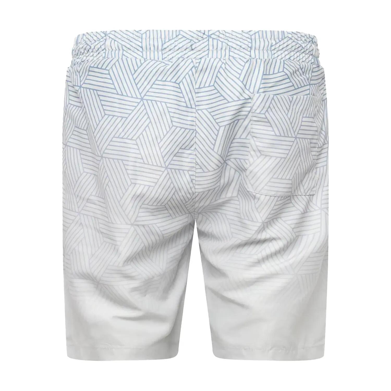 Mens Layotta Geometric Pattern Swim Shorts (Light Stone) 2/3