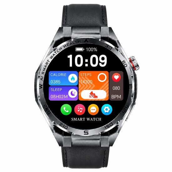 WM18 montre connectée sport unisexe cuir noir
