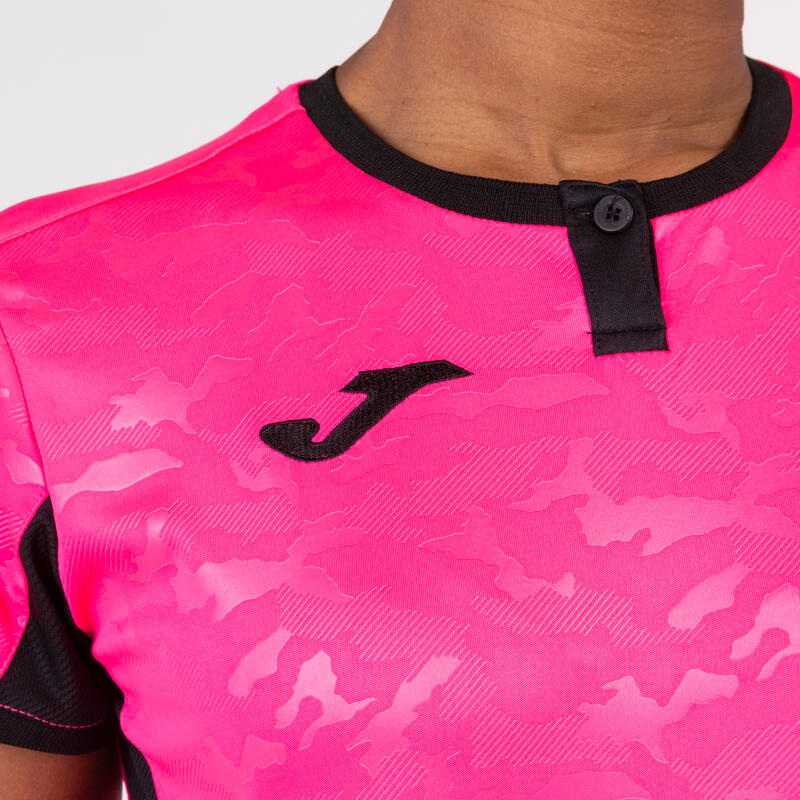 Maillot manches courtes Femme Joma Toletum ii rose fluo noir
