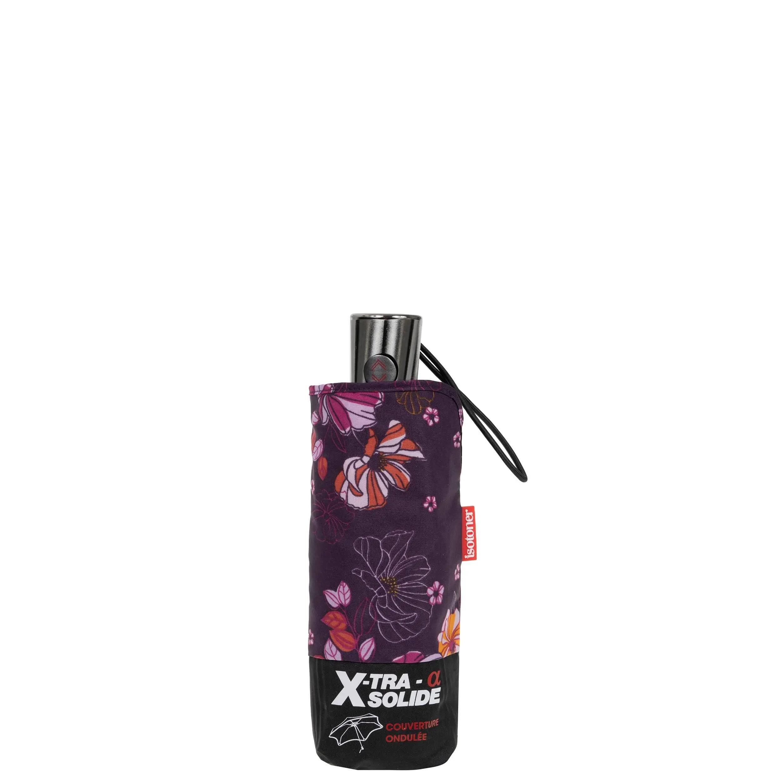 X-TRA SOLIDE ALPHA Aubergine Bloemen Paraplu - 23 cm 4/5