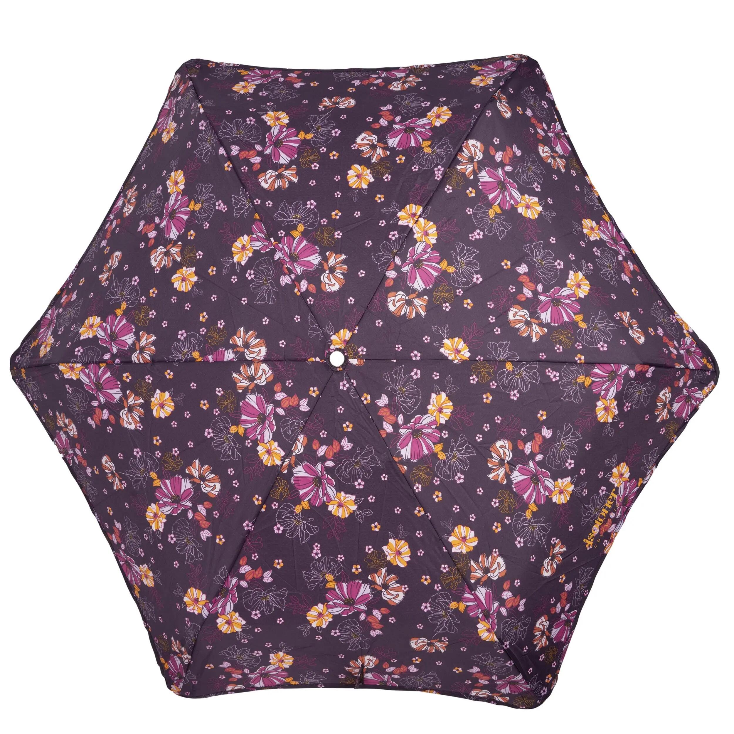 X-TRA SOLIDE ALPHA Aubergine Bloemen Paraplu - 23 cm 3/5