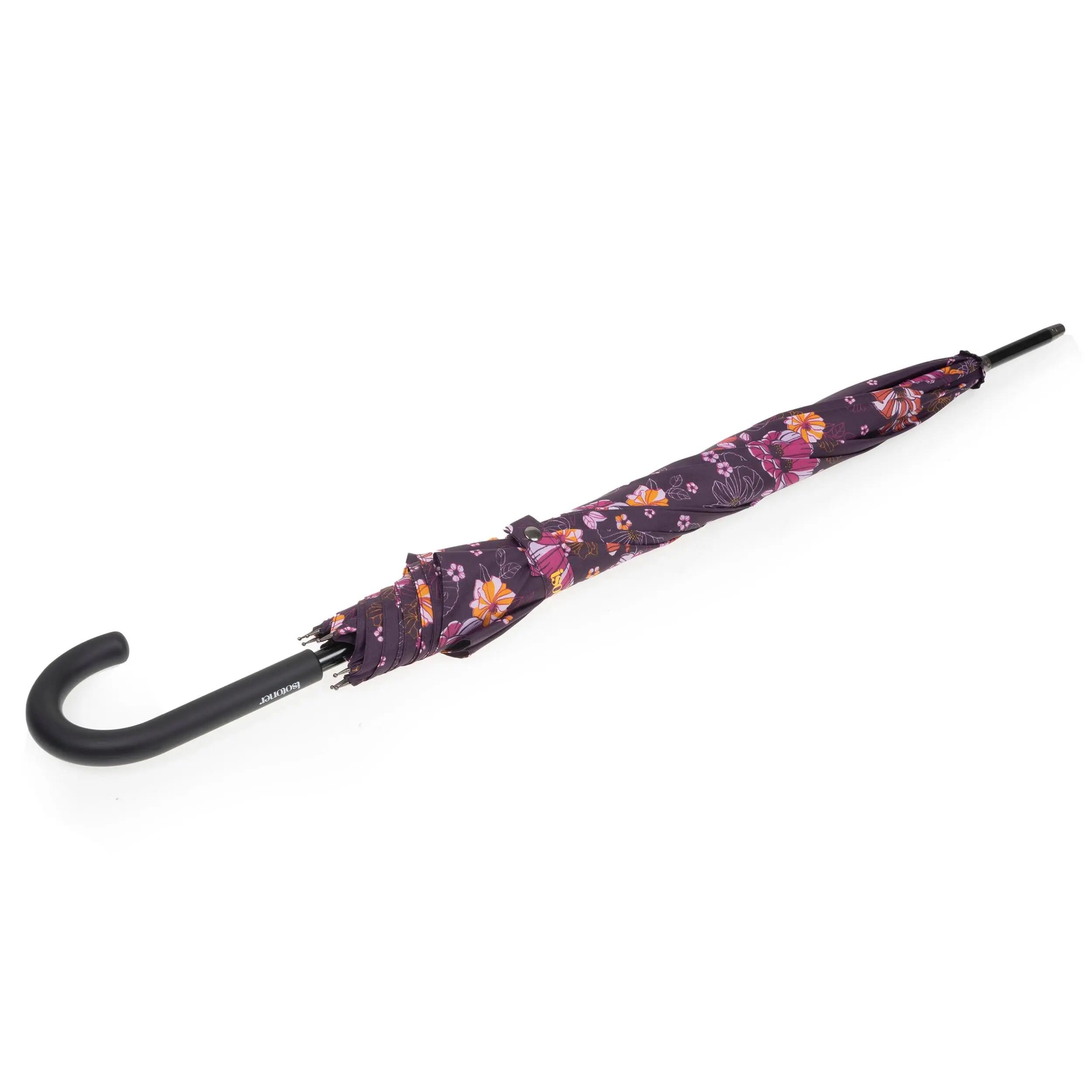 Paraplubak Auto Bloemen Aubergine 2/5