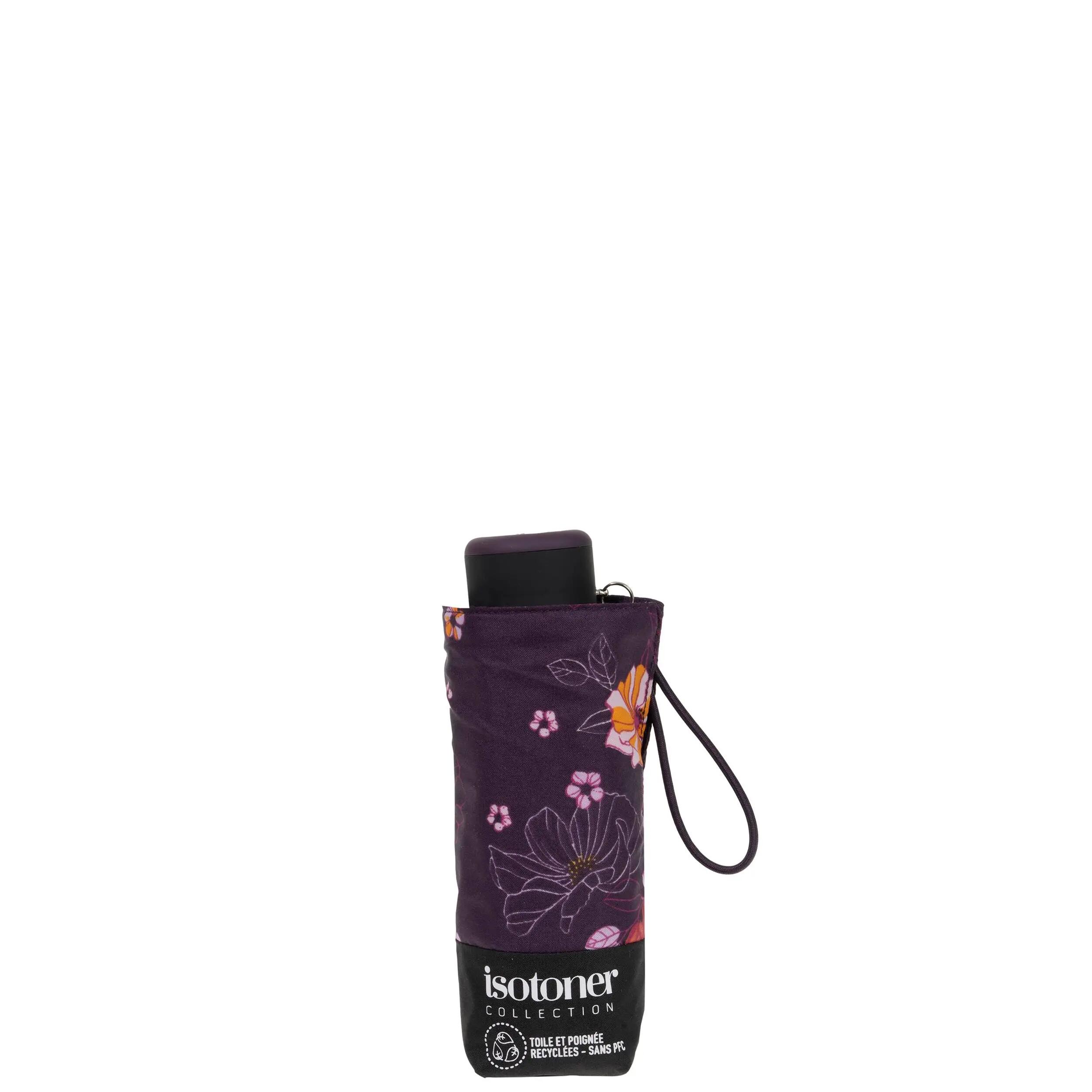 Mini Slim Paraplu Aubergine Bloemen 4/5