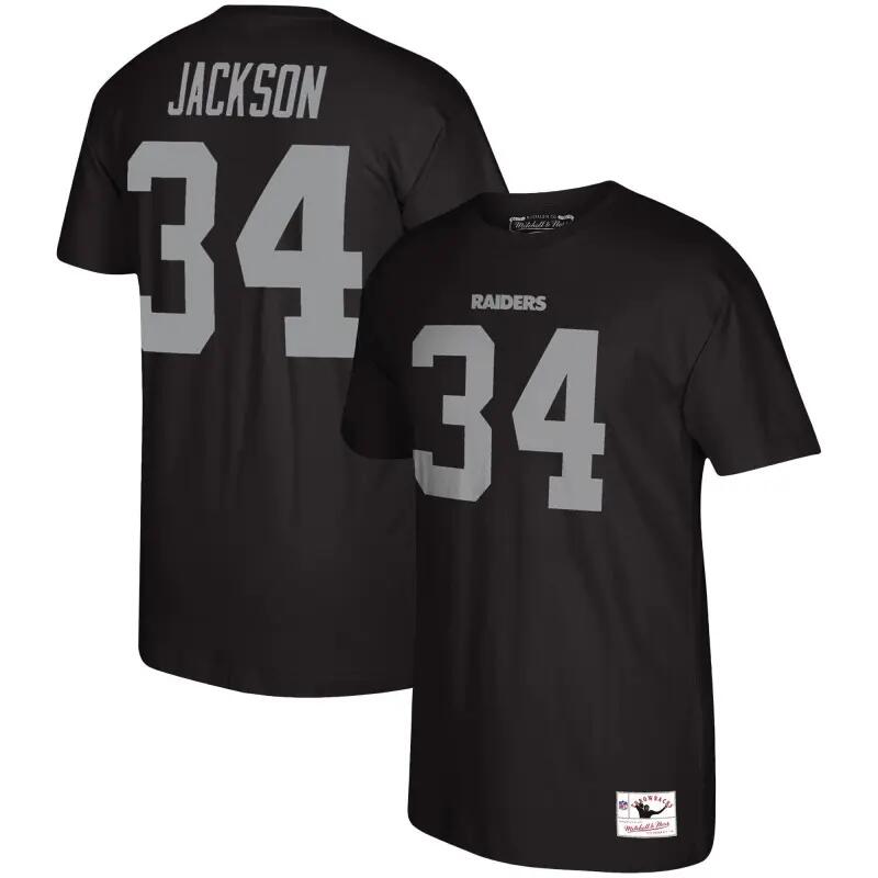 T-shirt NFL Bo Jackson Las Vegas Raiders Mitchell & Ness player Noir 3/3