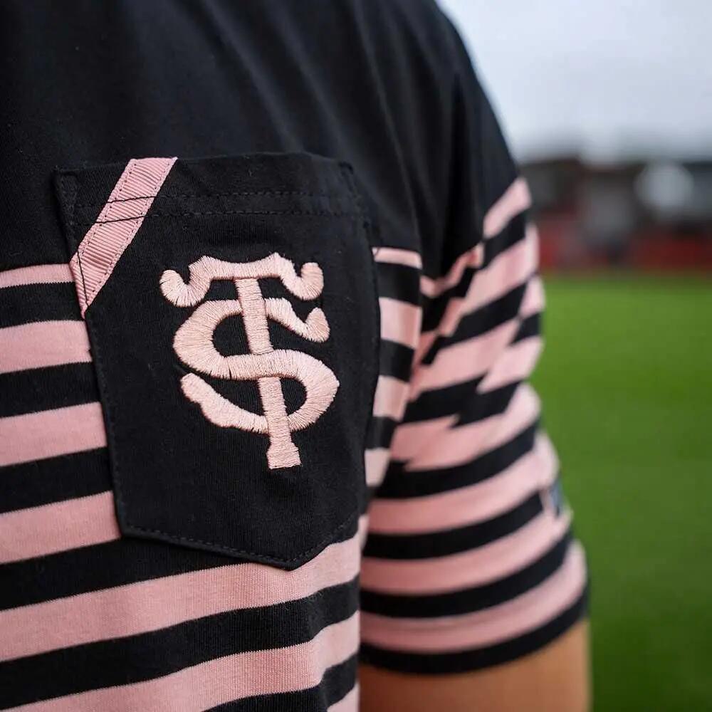 T-shirt Marinière La Fashion - Stade Toulousain X Religion Rugby Noir et rose 3/5