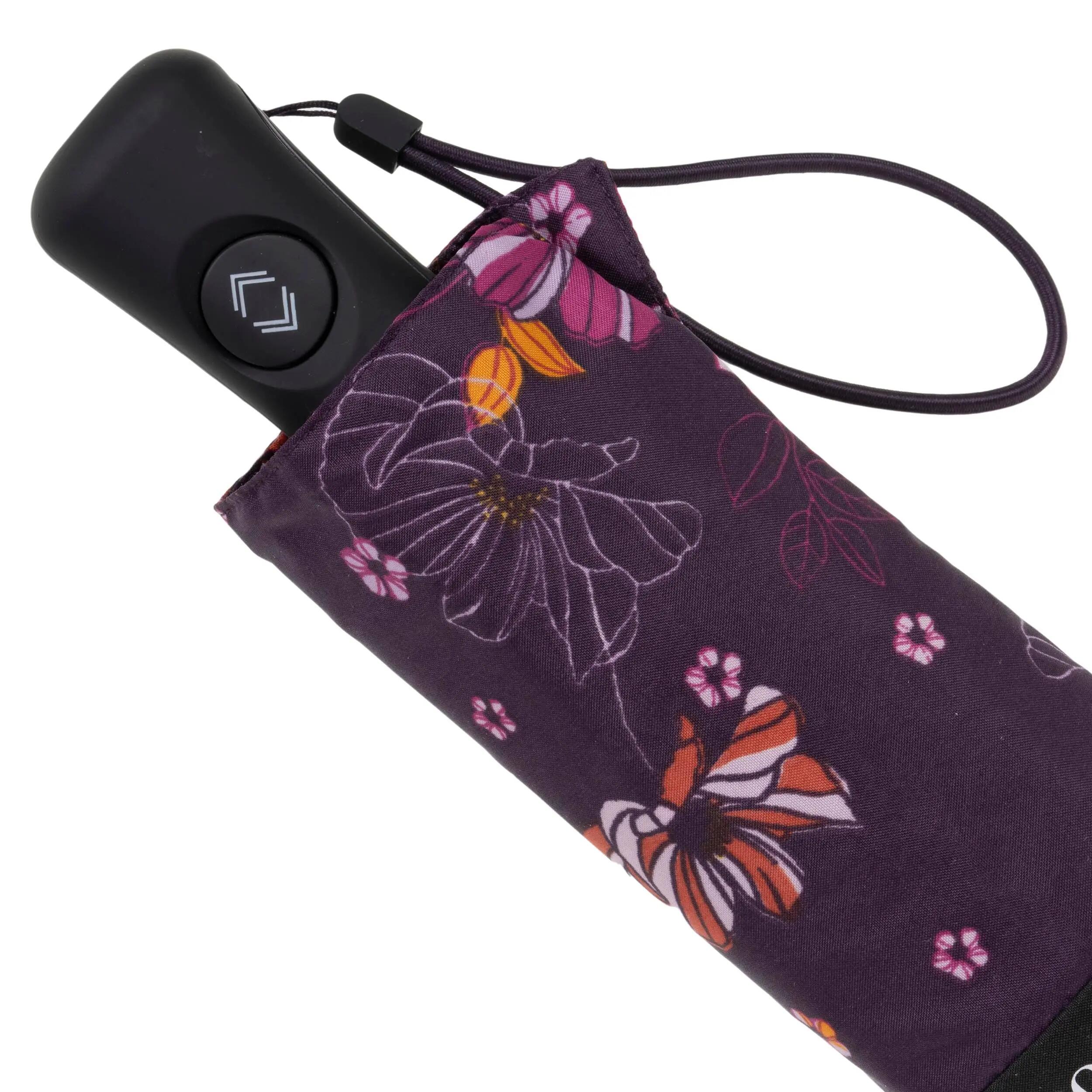 Mini Auto Bloemen Aubergine Paraplu 5/5