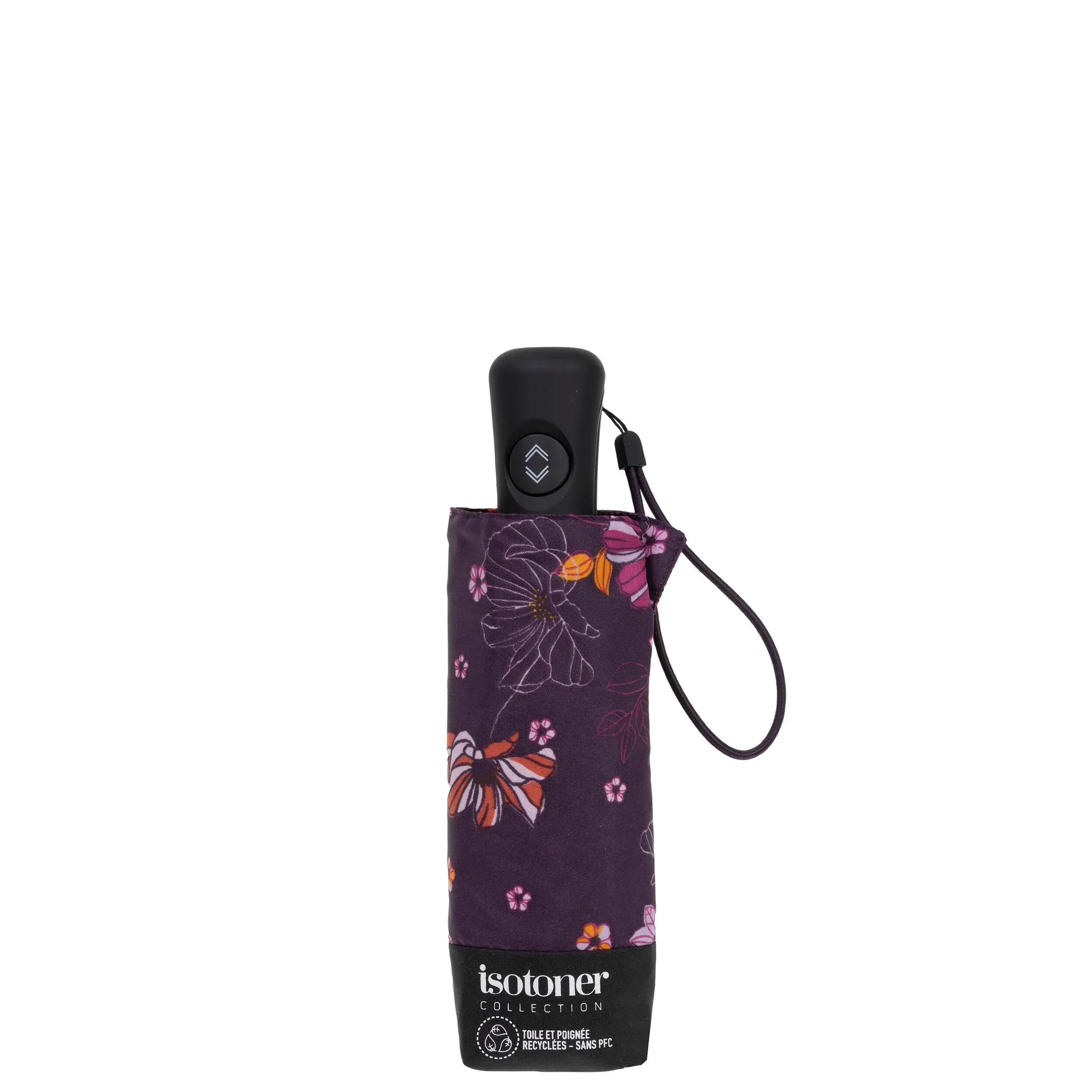 Mini Auto Bloemen Aubergine Paraplu 4/5