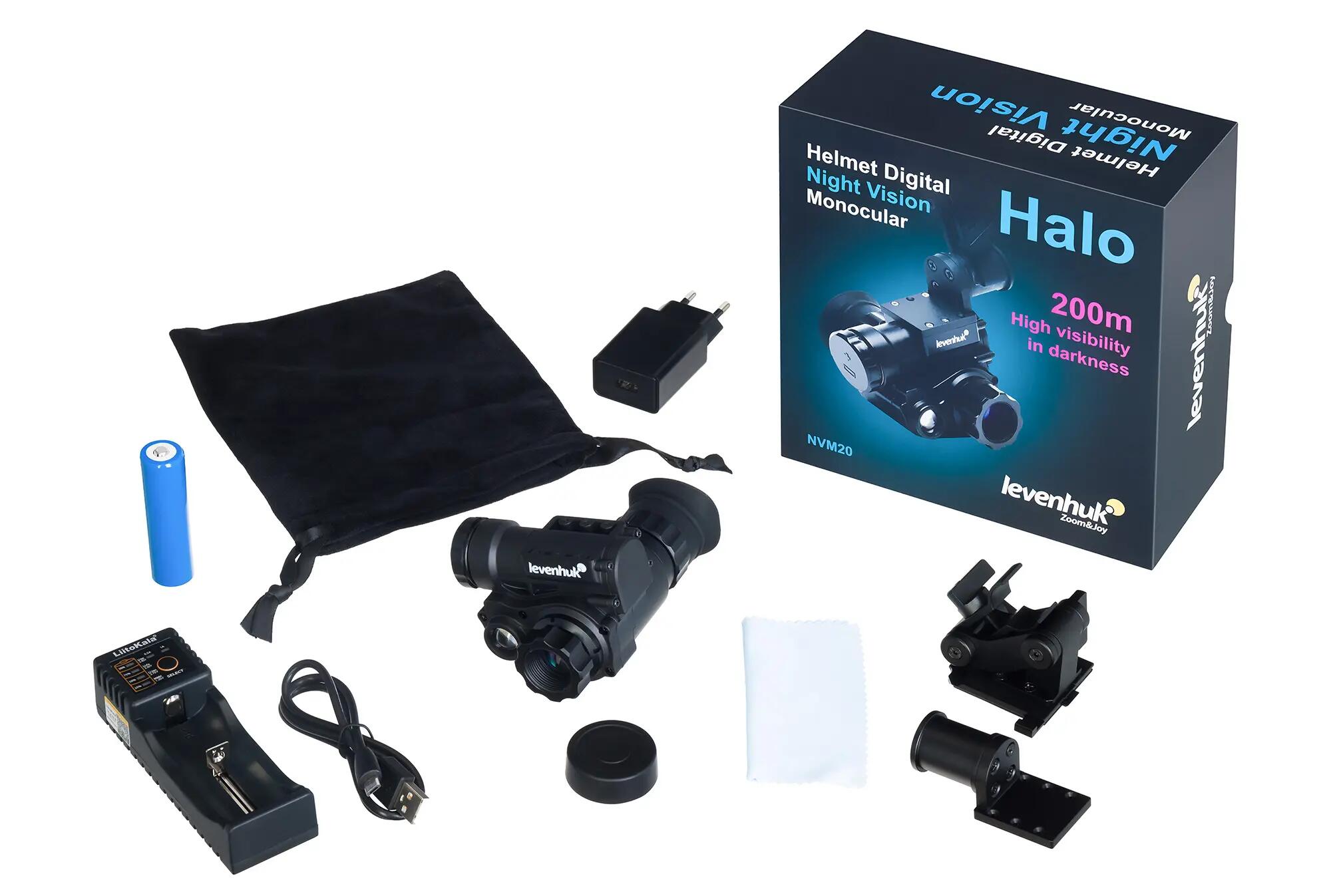 Monoculaire de vision nocturne numérique de casque Levenhuk Halo NVM20 2/6