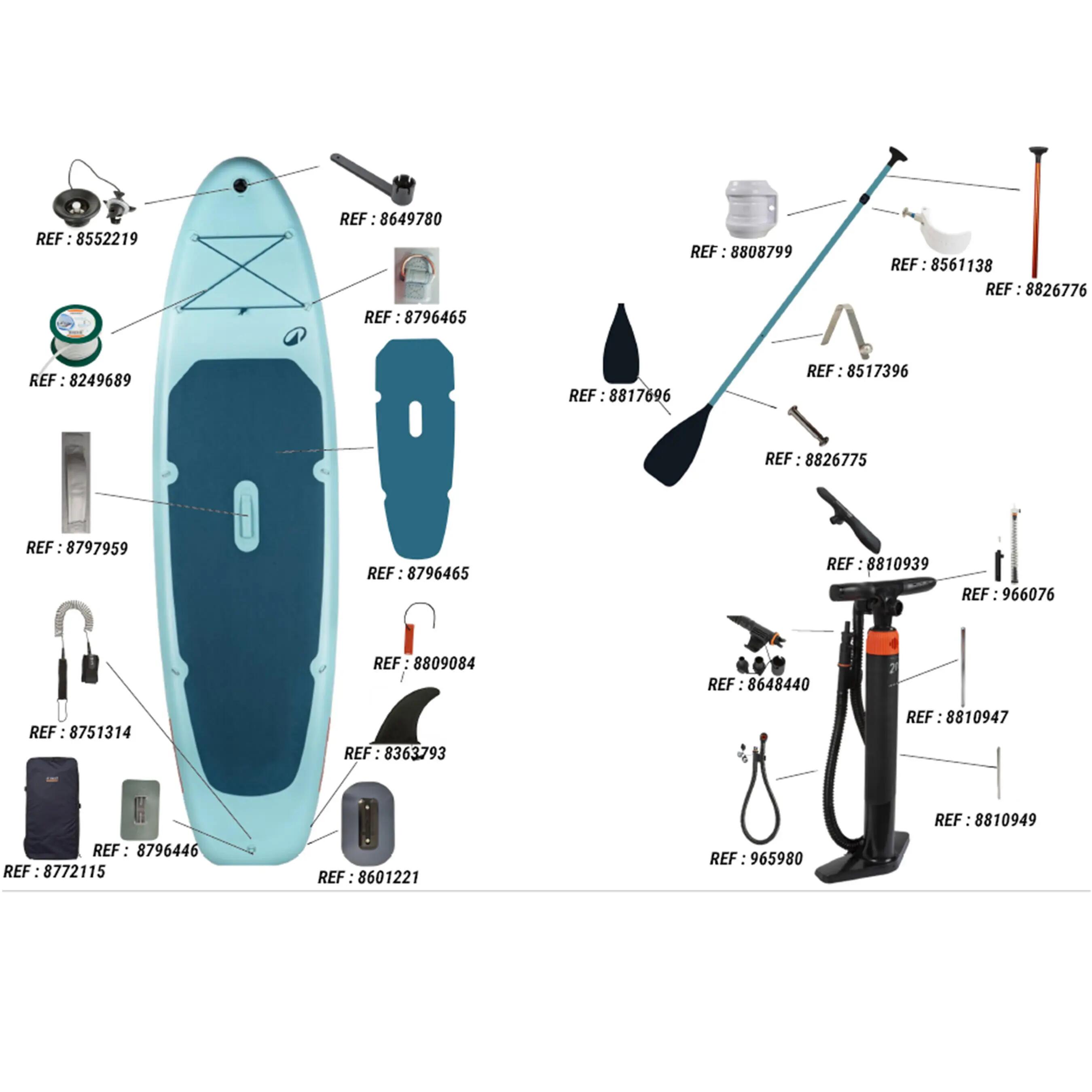 Seconde vie Pack stand up paddle gonflable 10'6, 100 bleu 5/5
