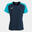 Maillot manches courtes Femme Joma Academy iv bleu marine turquoise fluo