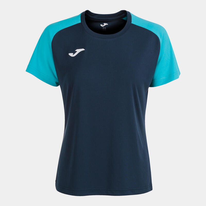Maillot manches courtes Femme Joma Academy iv bleu marine turquoise fluo
