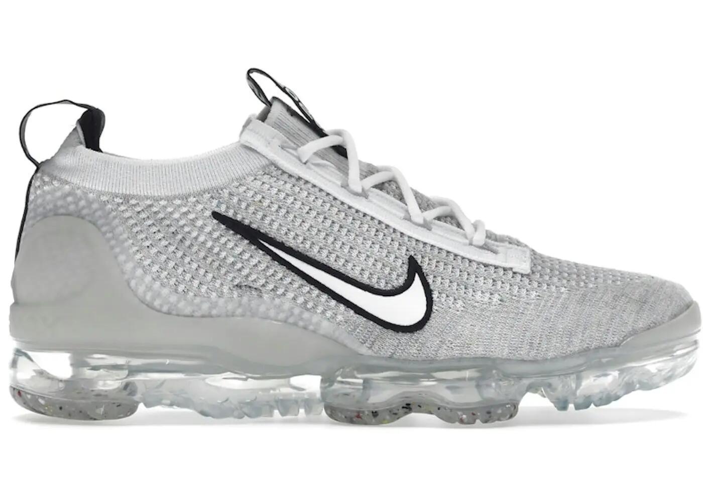 Nike Air VaporMax 2021 FK White Black Metallic Silver 2/3