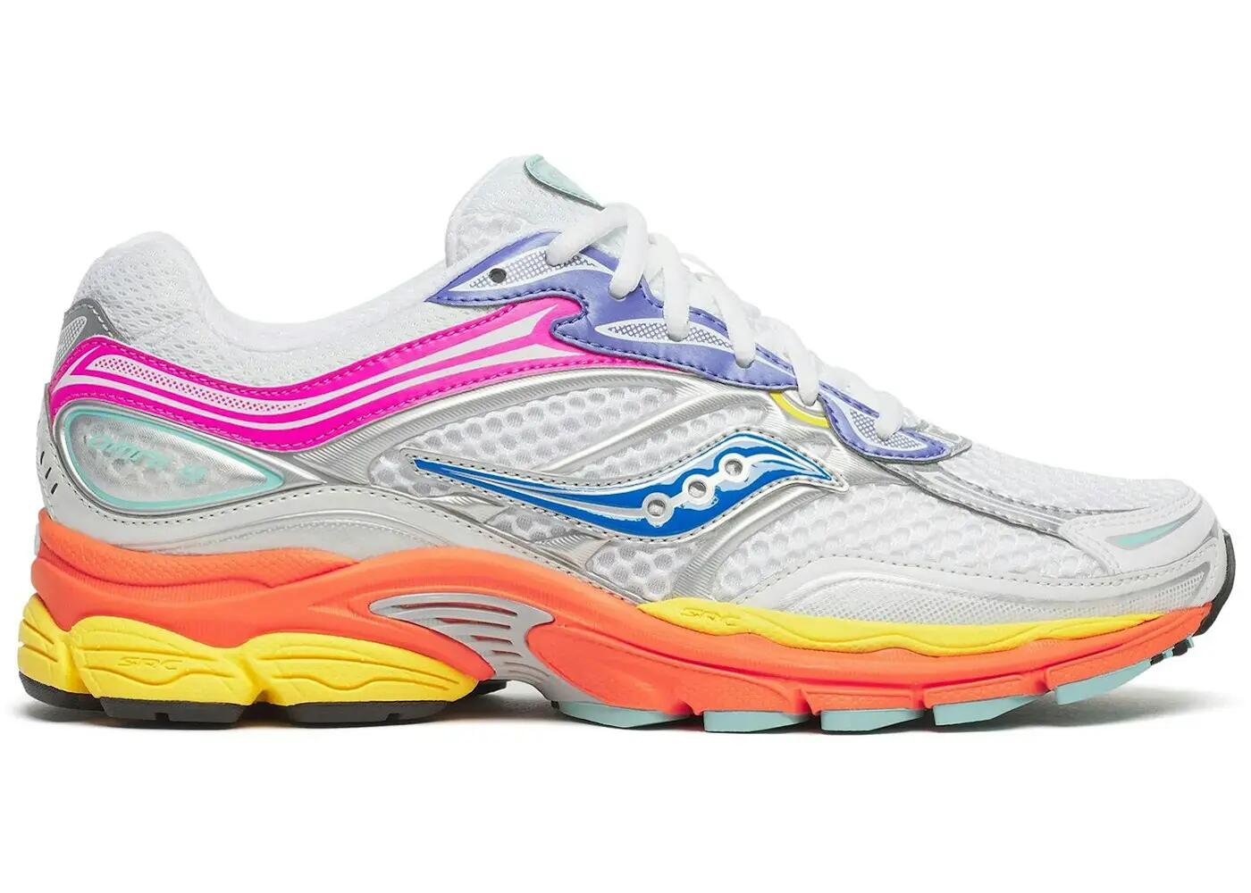 Saucony ProGrid Omni 9 White Multi Pink Orange Yellow 2/3