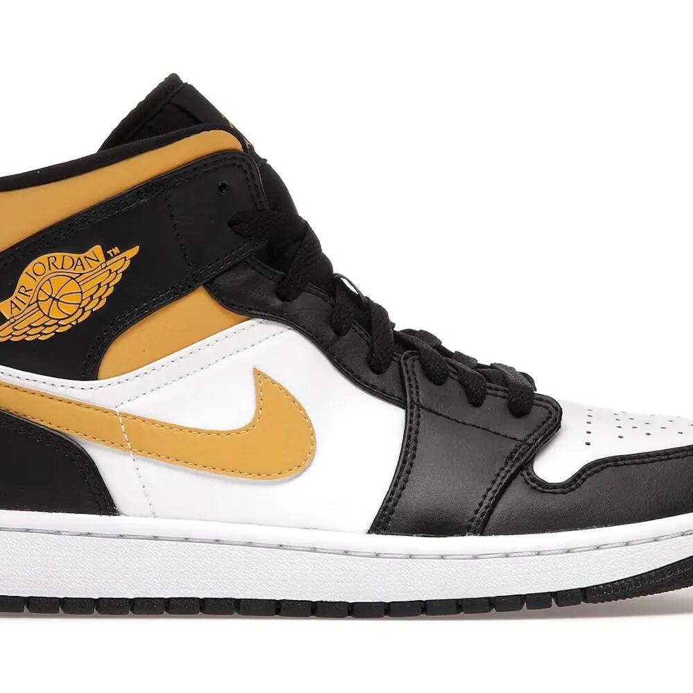 Jordan 1 Mid White Pollen Black