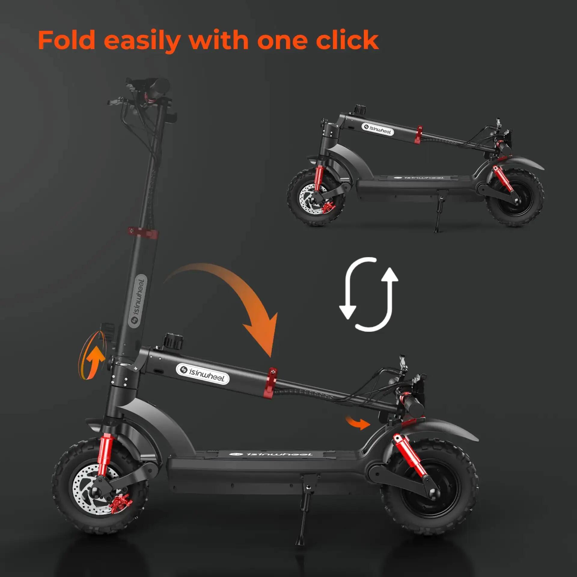 Patinete eléctrico plegable isinwheel GT2-DGT｜Batería 48V 15Ah｜Neumático 11" 9/9