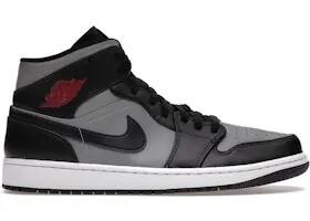 Basketball - schuhe - jordan 1 mid - schwarz/grau/weiß/rot 2/4