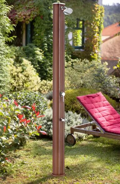Schwarze Aluminium-Solardusche / 2 Stück / 18 L 3/5