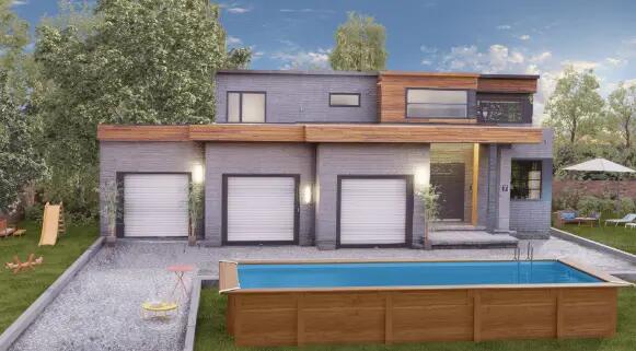 Piscine en bois Sunbay City - 225 x 225 x 68 cm carrée 3/7