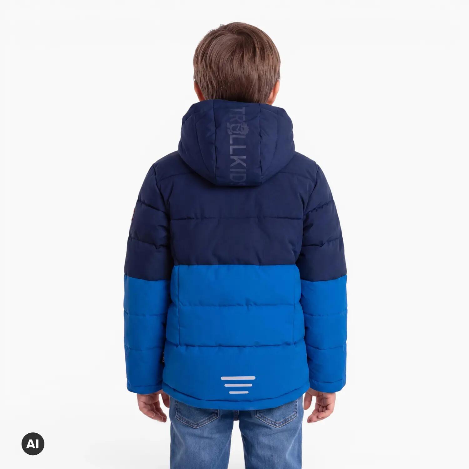 Giacca bambini Gryllefjord Trollkids blu navy/verde chiaro 100% poliestere 3/5