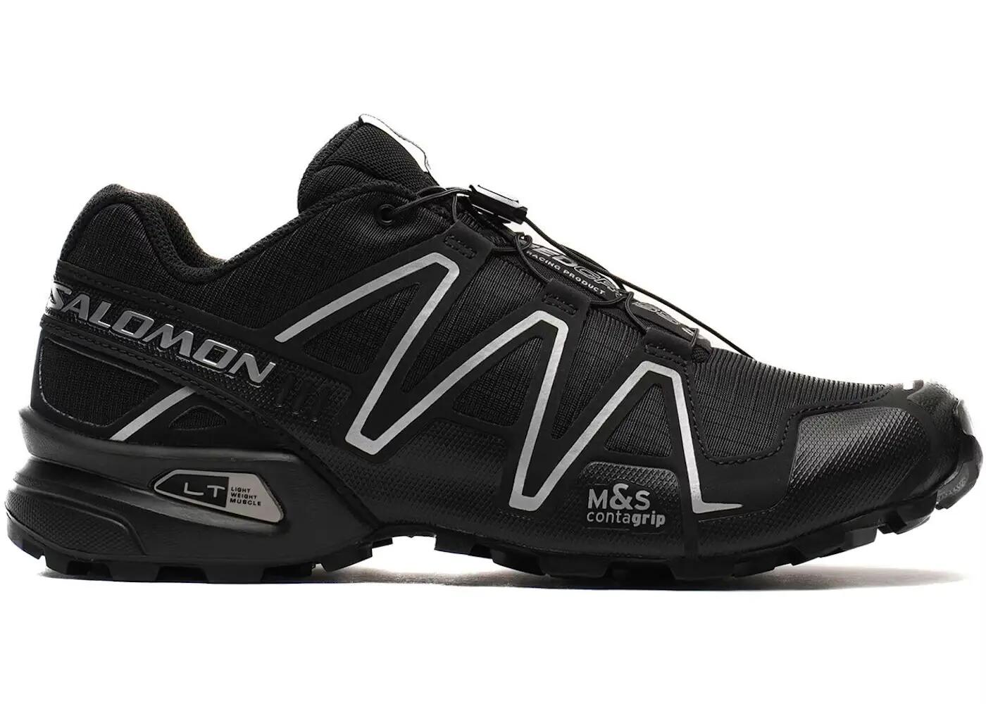 Chaussures marche homme, adhérence, Speedcross3, noir/argent 1/3