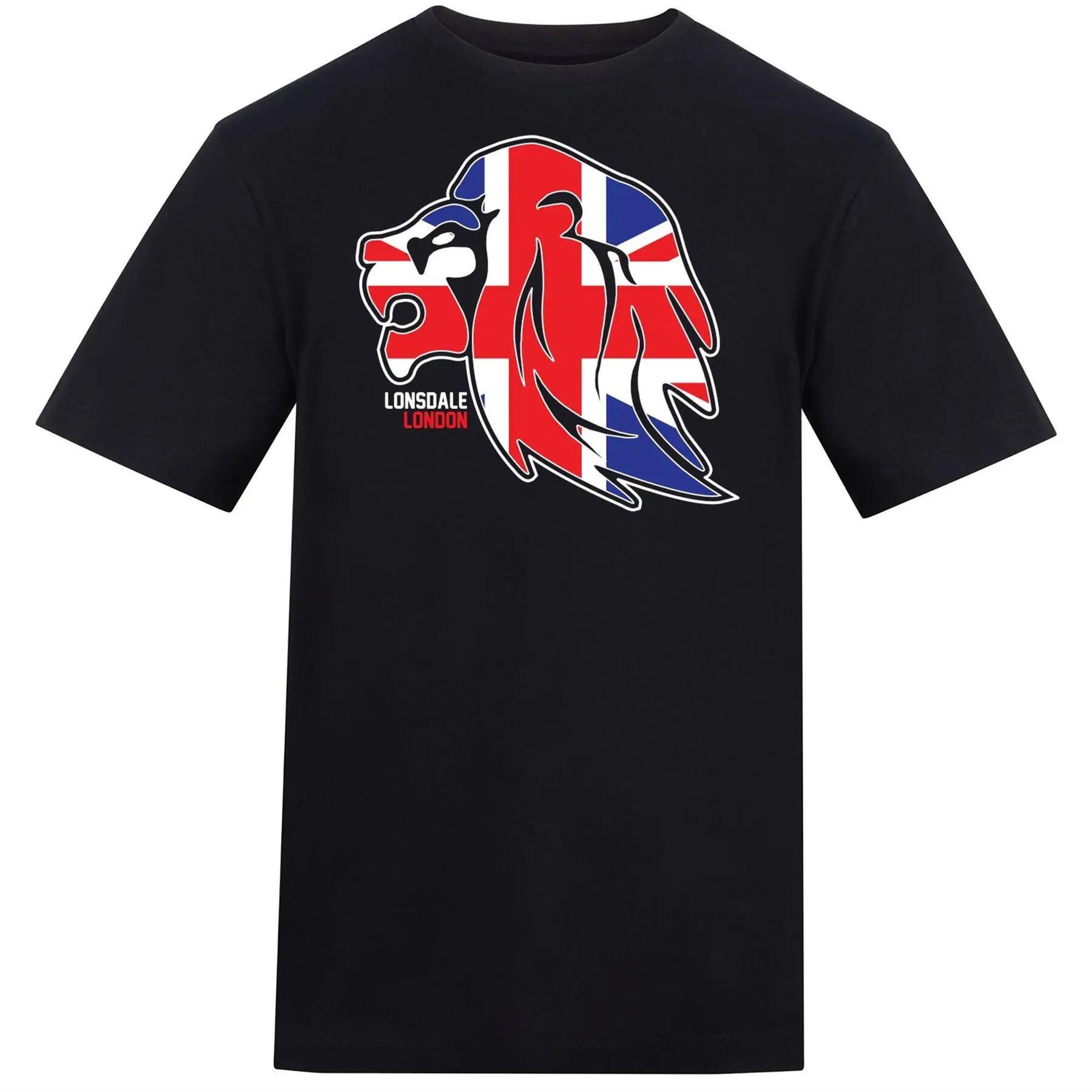 Lonsdale Mens Lion Face Relaxed Fit T-Shirt