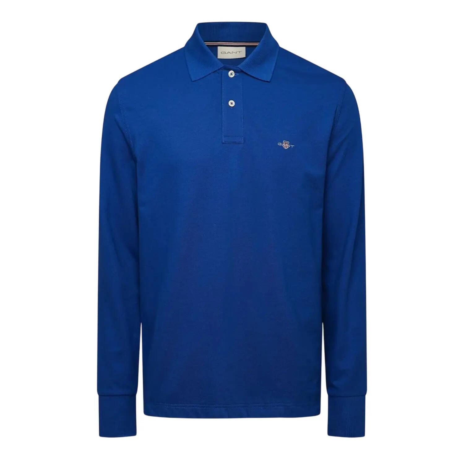 Gant Mens Embroidered Logo Long-Sleeved Polo Shirt
