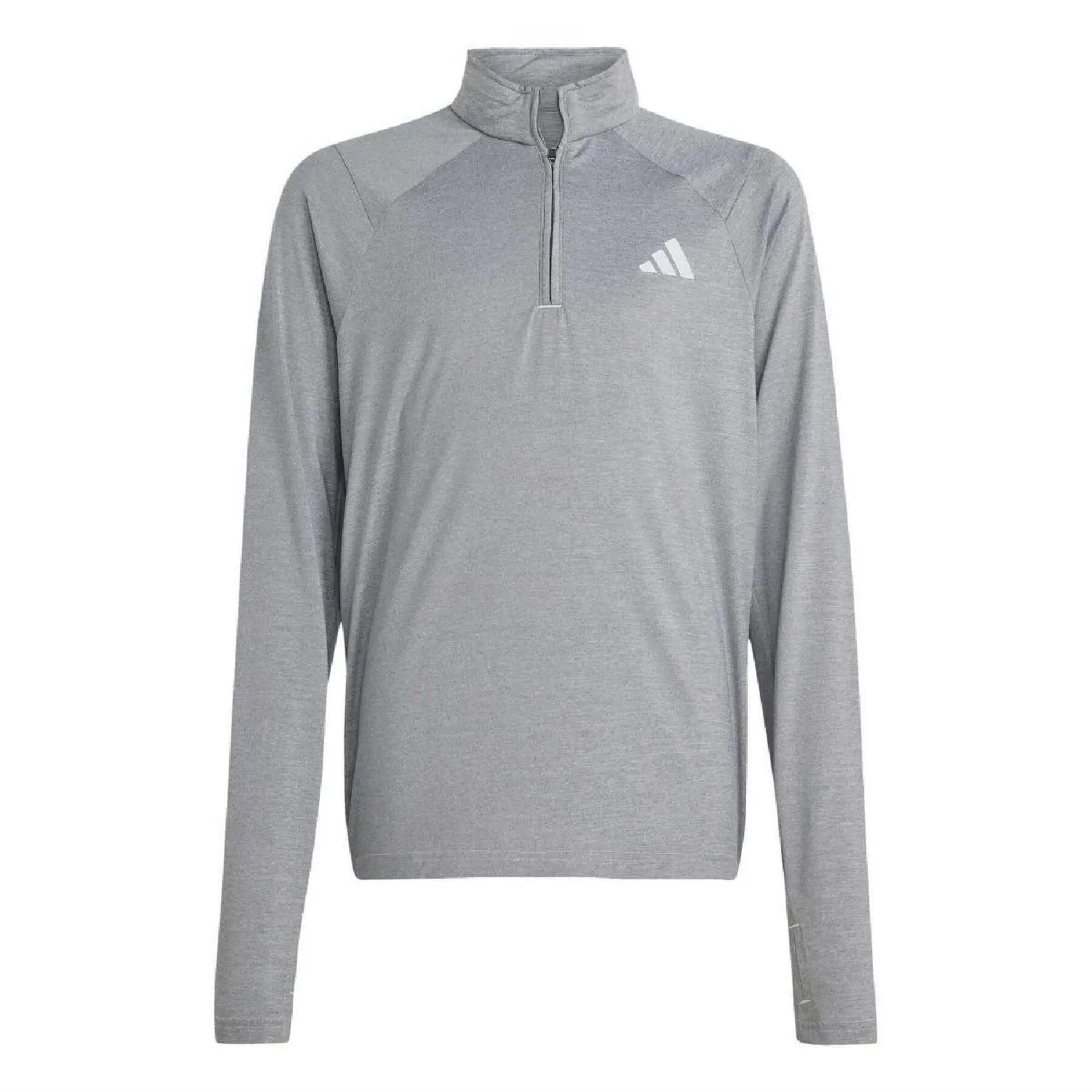 Adidas Childrens/Kids Go-To Quarter Zip Long-Sleeved T-Shirt