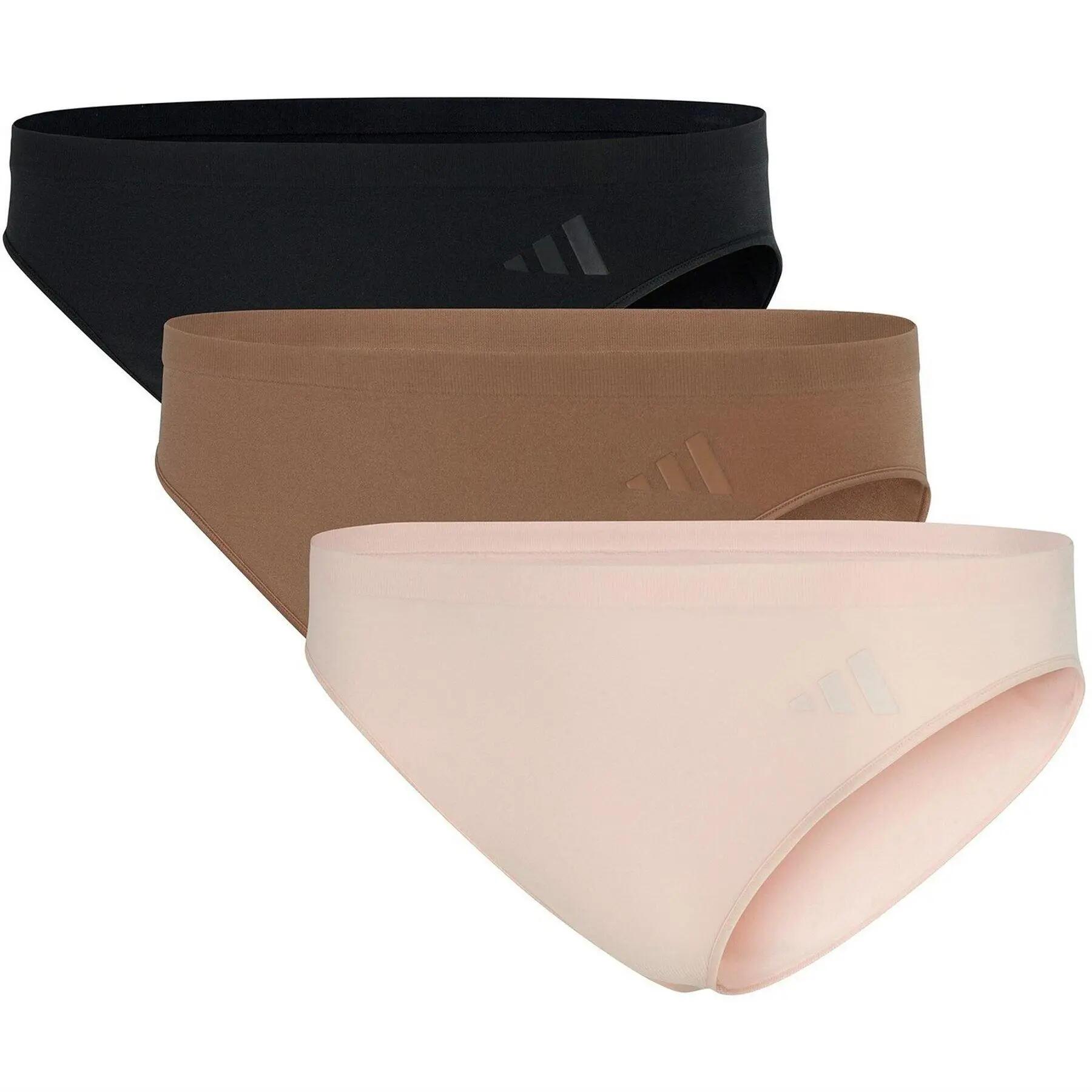 Adidas Womens/Ladies Low Rise Bikini Bottoms (Pack of 3)