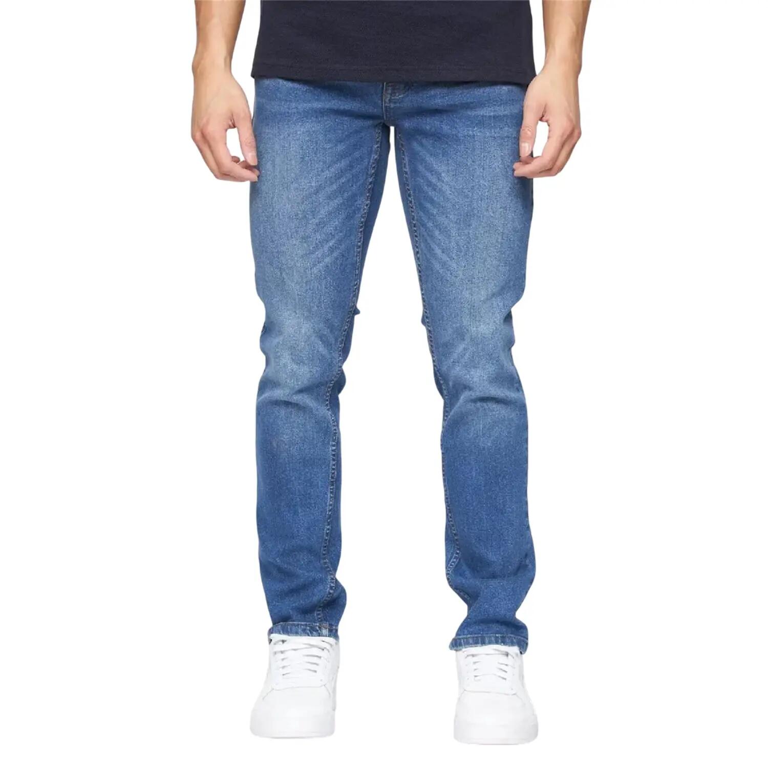 Crosshatch Mens Plain Slim Jeans