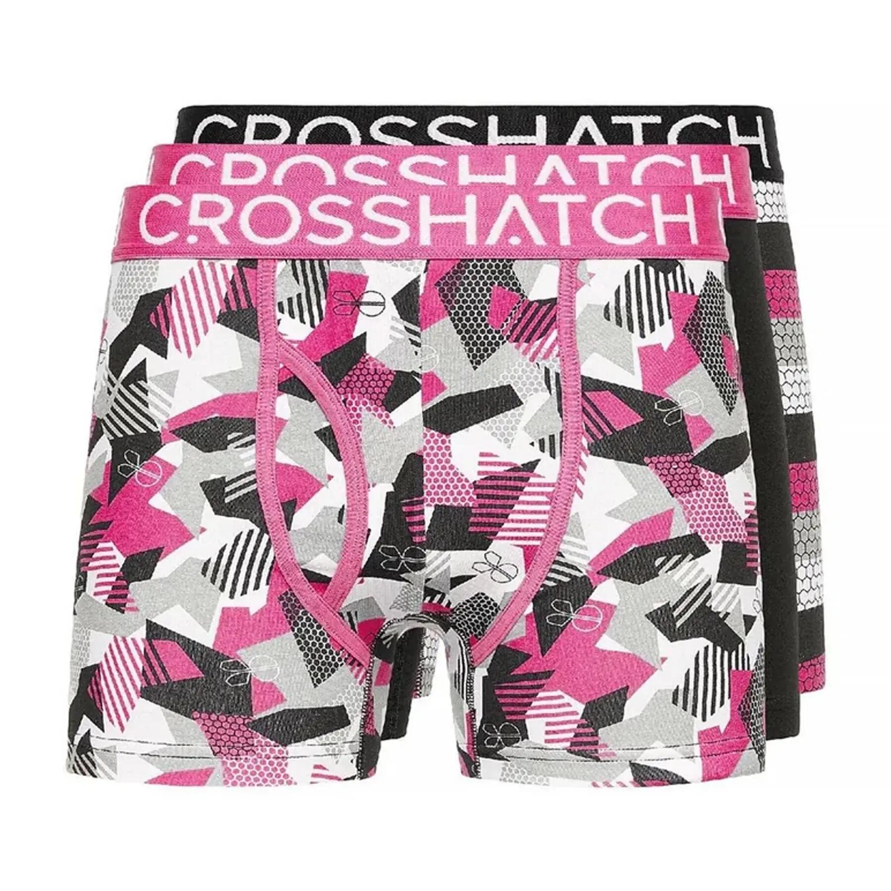 Crosshatch Mens Crystaline Geometric Boxer Briefs (Pack of 3)