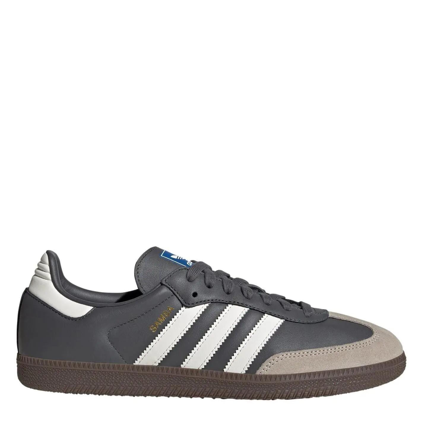 Adidas Mens Samba OG 3 Stripes Leather Trainers