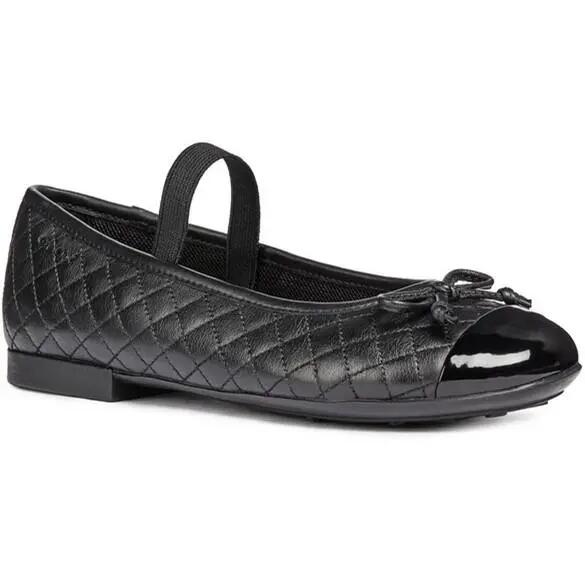 Geox Girls Bow Leather School Shoes