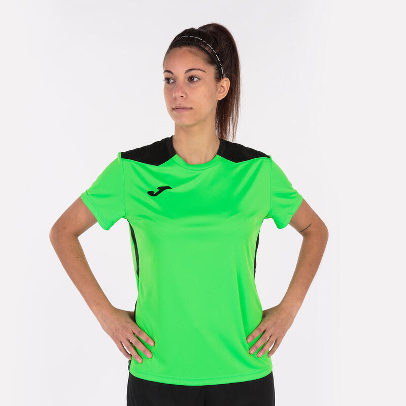 Maillot manches courtes Femme Joma Championship vi vert fluo noir