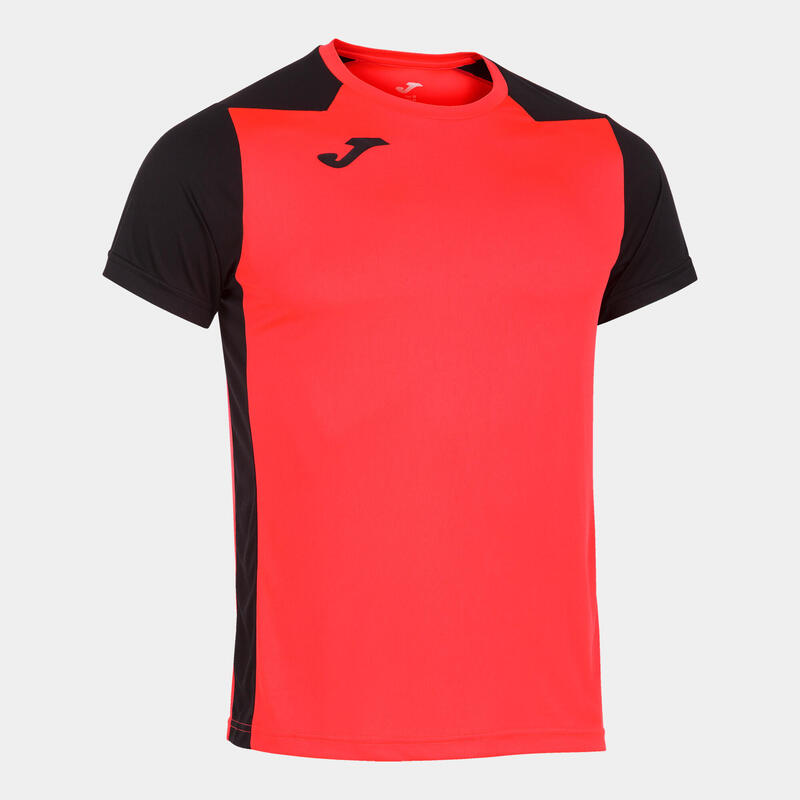 Maillot manches courtes Homme Joma Record ii corail fluo noir