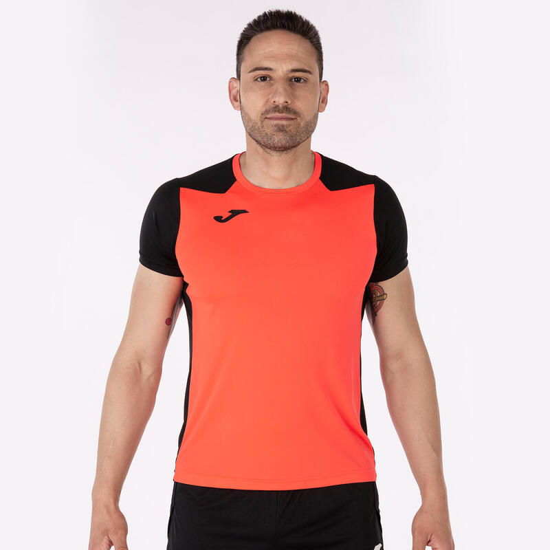 Maillot manches courtes Homme Joma Record ii corail fluo noir