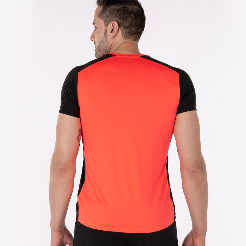 Maillot manches courtes Homme Joma Record ii corail fluo noir