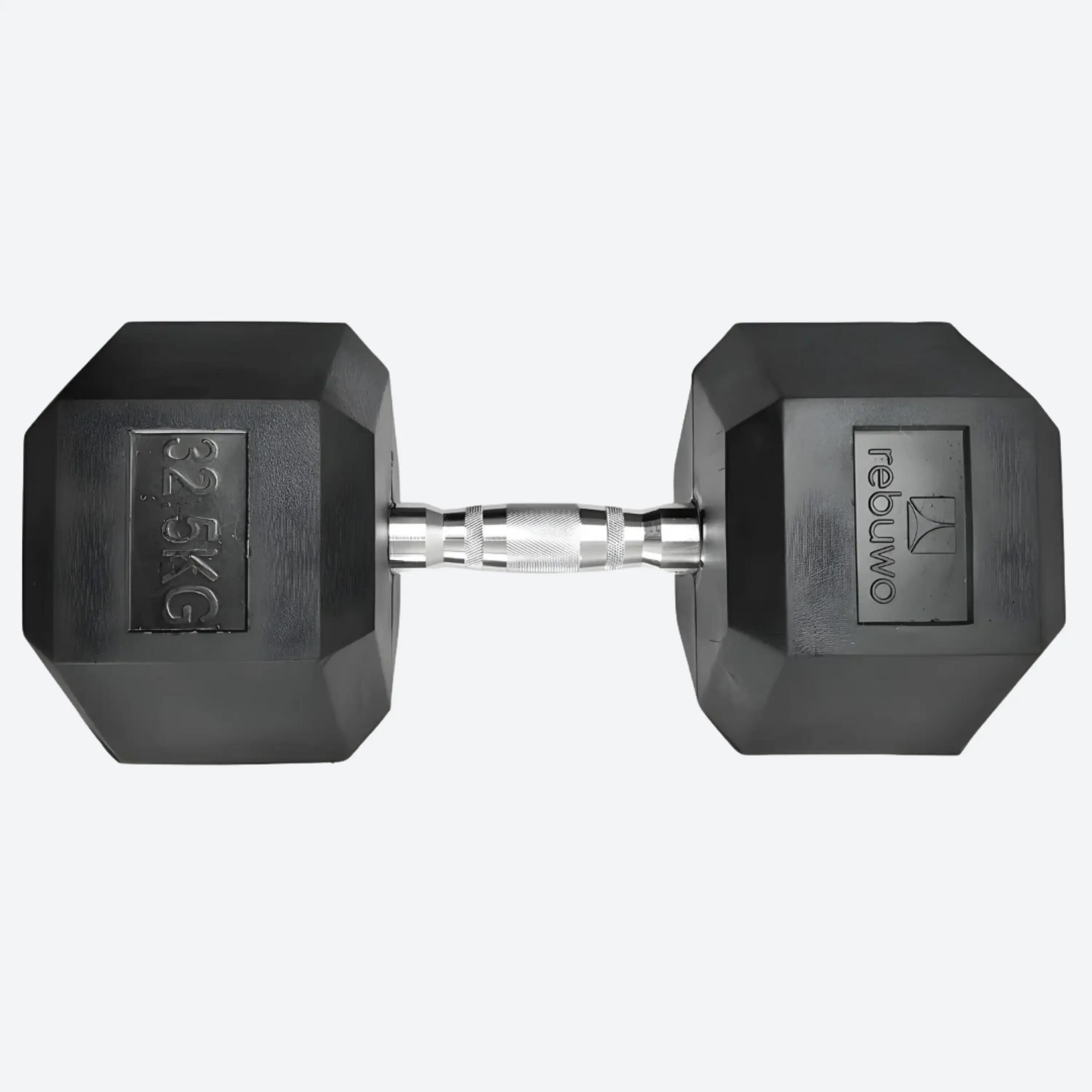 Rebuwo Hex Altıgen Kauçuk Kaplı Dambıl 32.5 kg 1 Adet 1/4