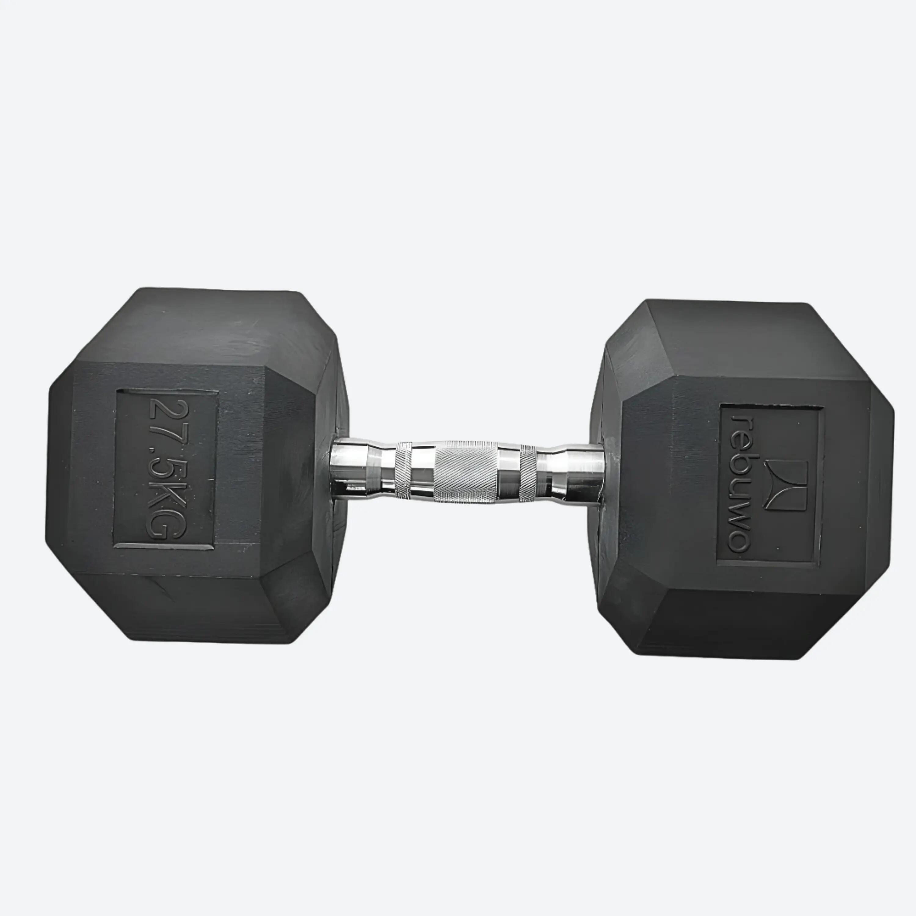 Rebuwo Hex Altıgen Kauçuk Kaplı Dambıl 27.5 kg 1 Adet 1/4