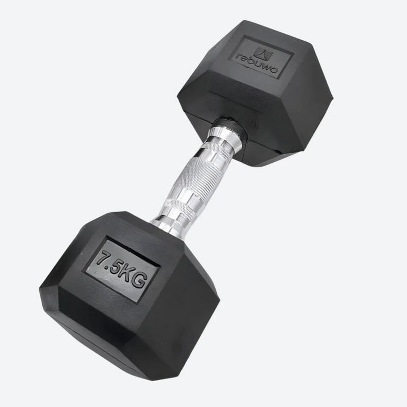 Rebuwo Hex Altıgen Kauçuk Kaplı Dambıl 7.5 kg 1 Çift