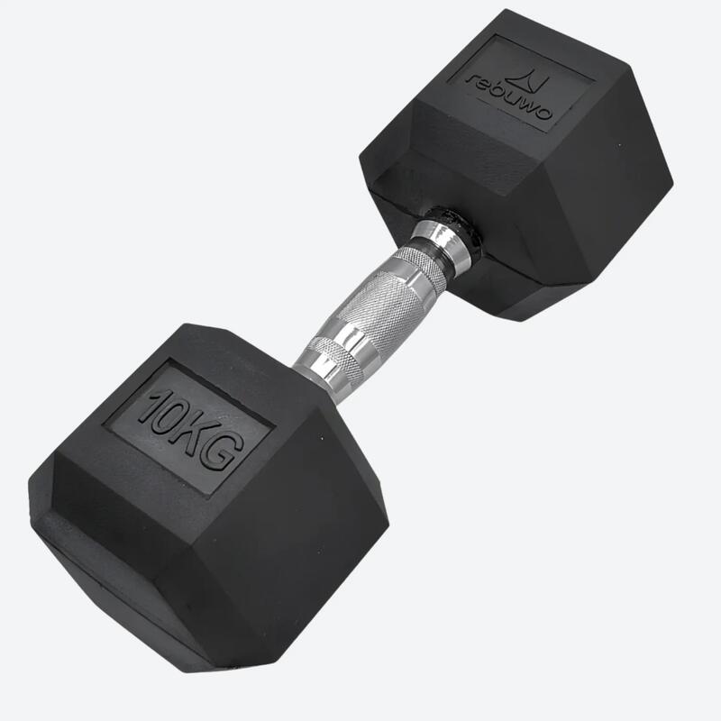Rebuwo Hex Altıgen Kauçuk Kaplı Dambıl 10 kg 1 Çift
