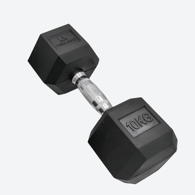 Rebuwo Hex Altıgen Kauçuk Kaplı Dambıl 10 kg 1 Çift