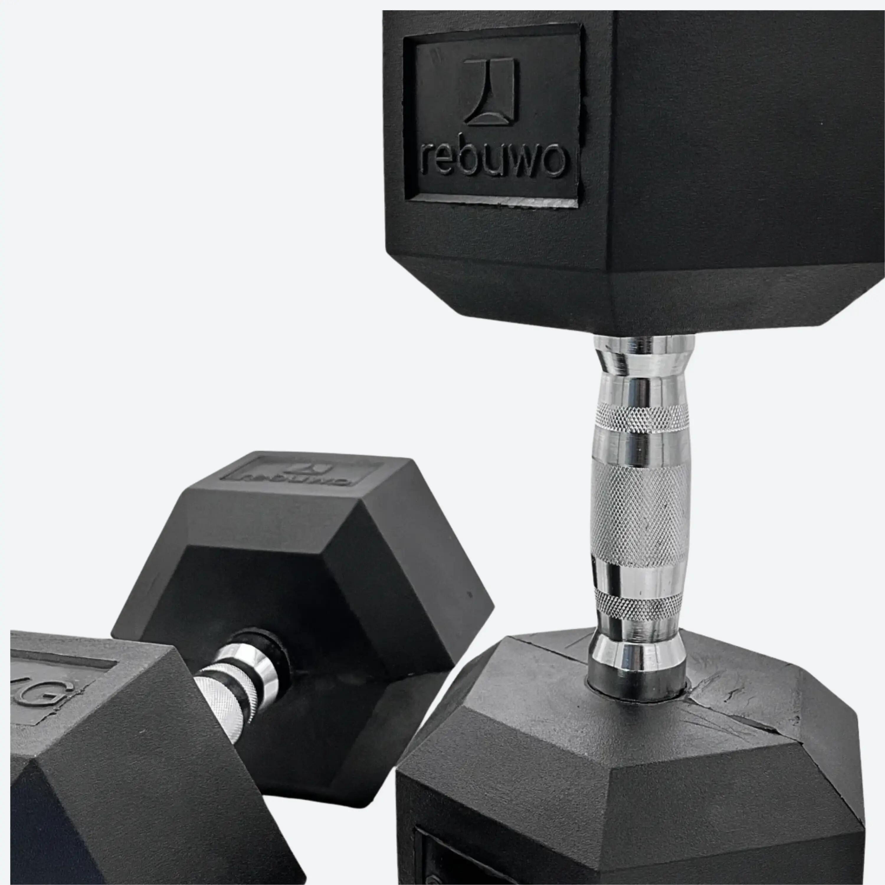Rebuwo Hex Altıgen Kauçuk Kaplı Dambıl 35 kg 1 Adet 2/3